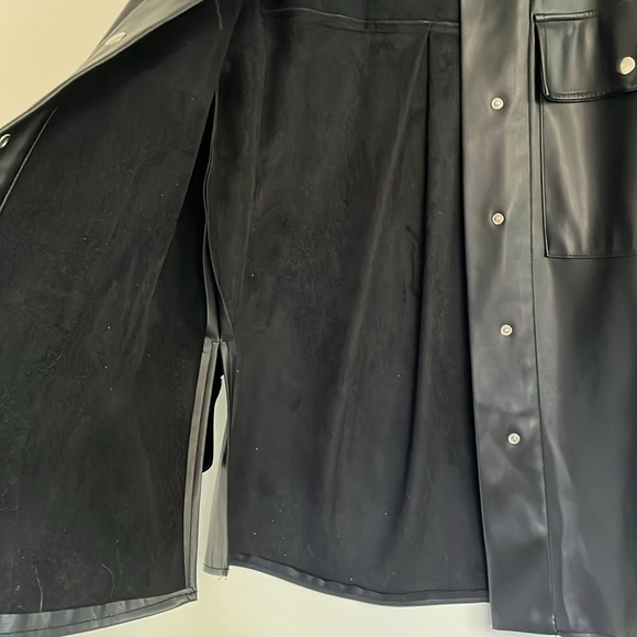 Zara Faux Leather Overshirt Jacket - Picture 9 of 12